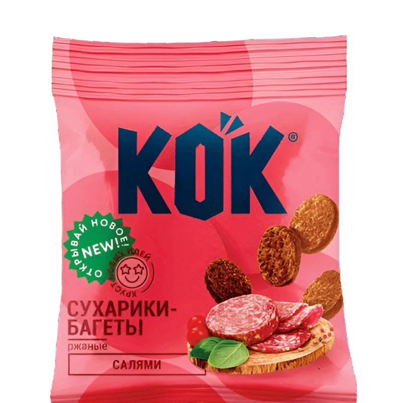 Cухарики-Багеты "KOK" Со Вкусом Салями 55 г