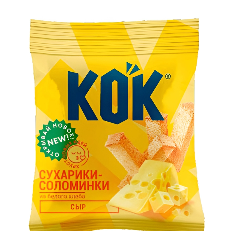 Сухарики-Соломинки "KOК" Со Вкусом Сыра 55 г